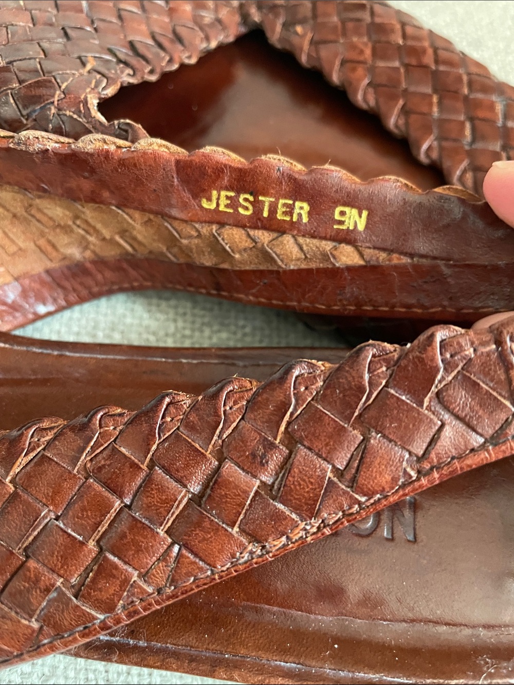 Woven Leather Slingback Flats - Brown - Picture 5 of 7